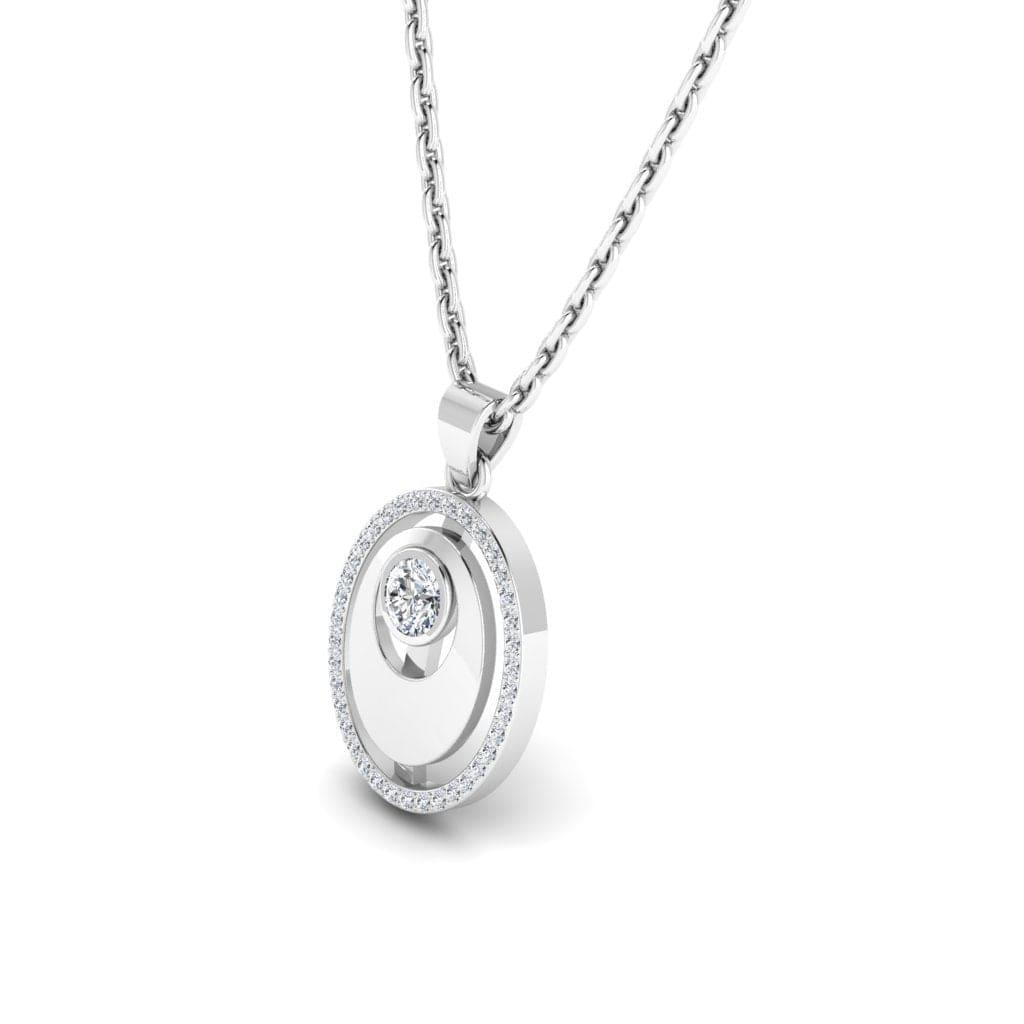 JBR Simple Evergreen Style Round Cut Sterling Silver Necklace - JBR Jeweler