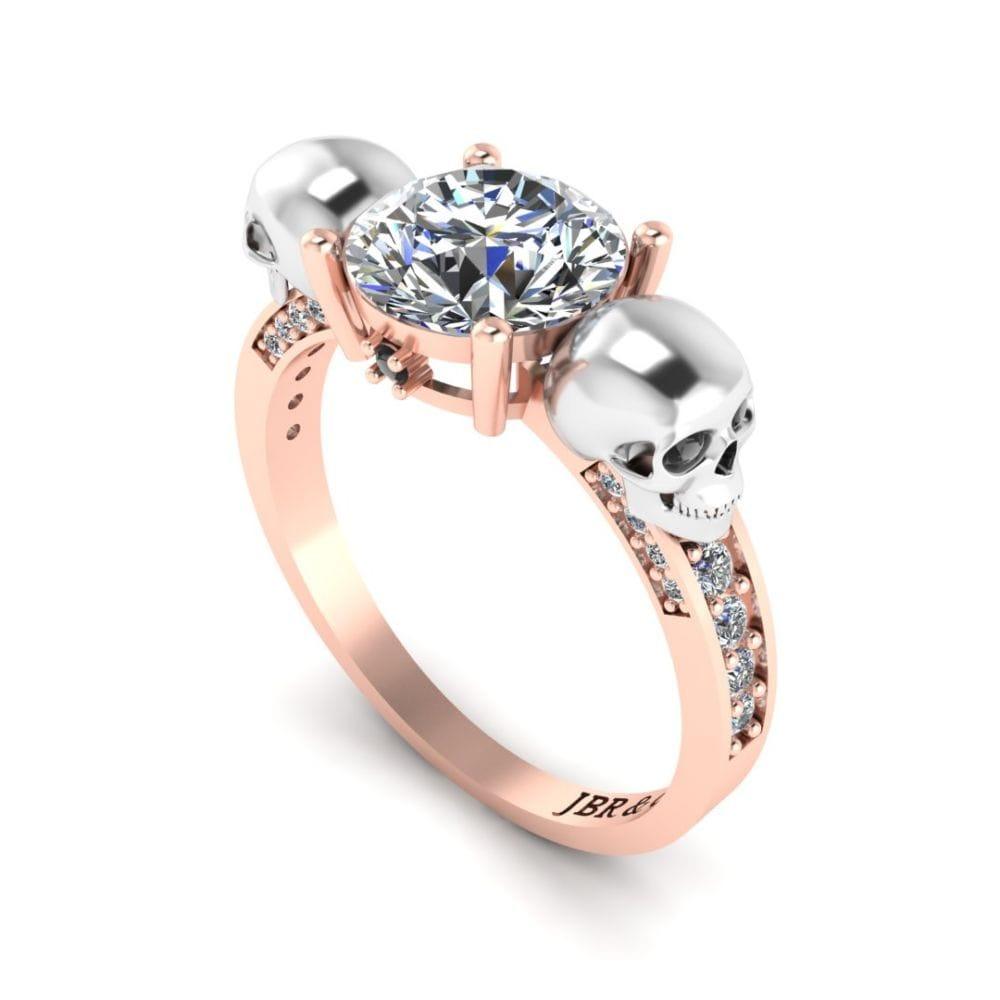JBR Skull Design Engagement Rings In Sterling Silver - JBR Jeweler
