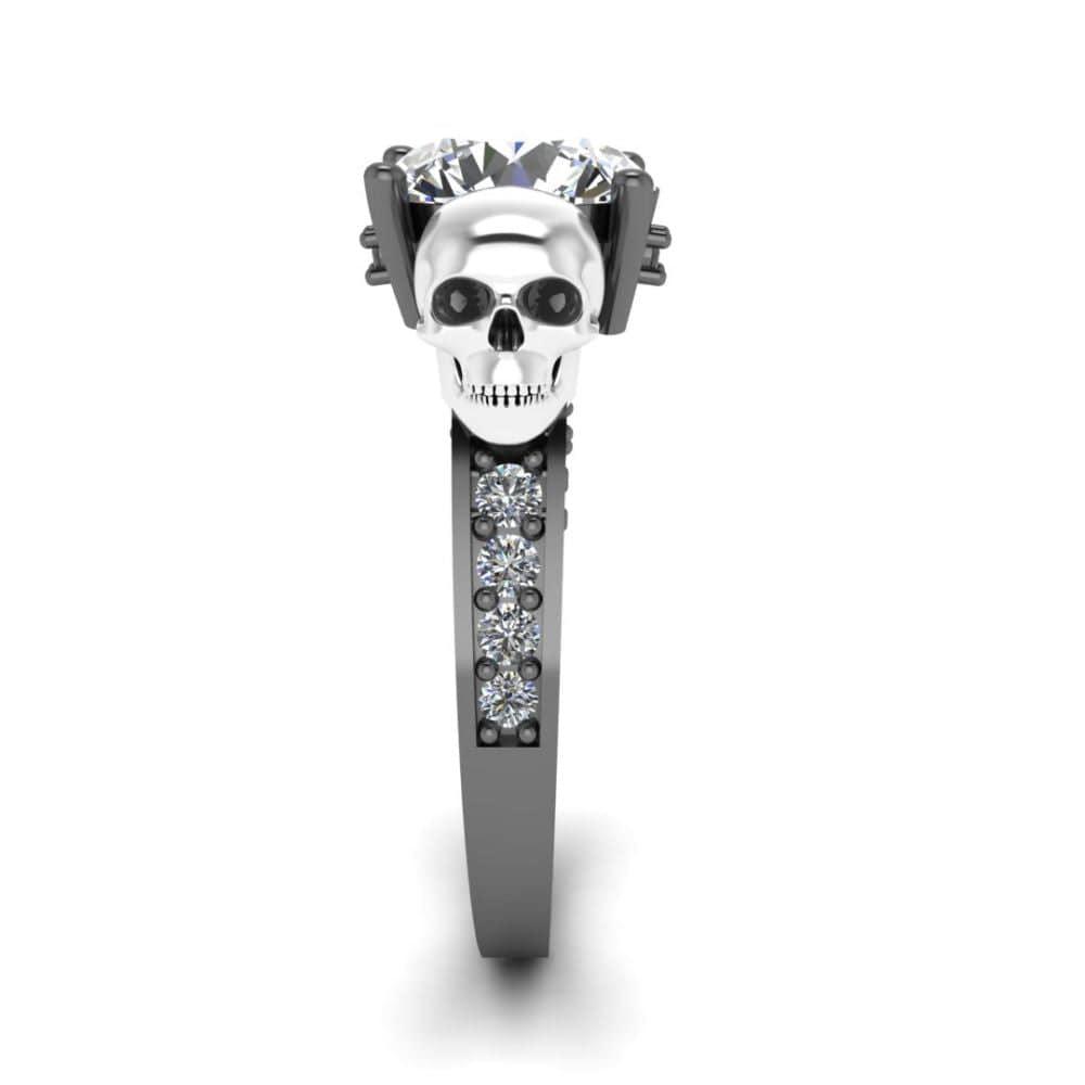 JBR Skull Design Engagement Rings In Sterling Silver - JBR Jeweler