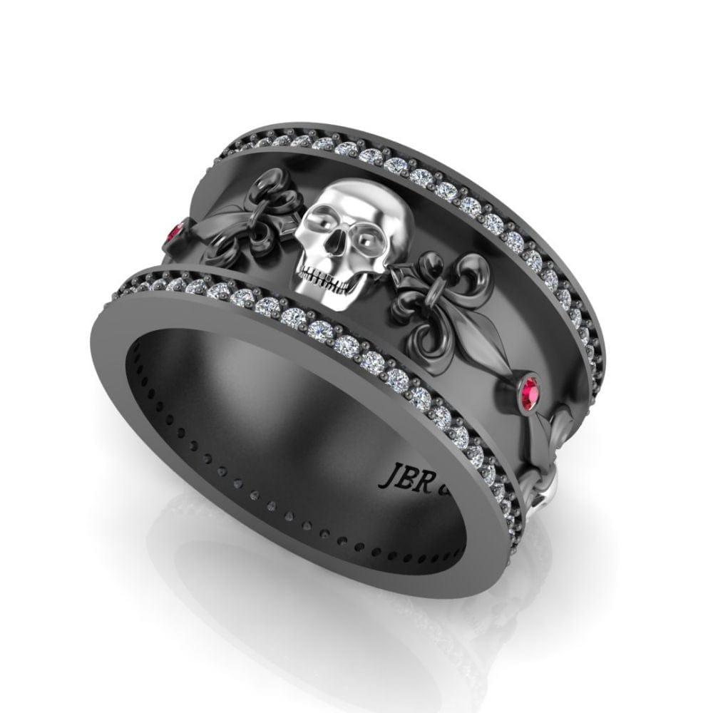 JBR Jeweler Silver Ring JBR Skull Design S925 Wedding Band
