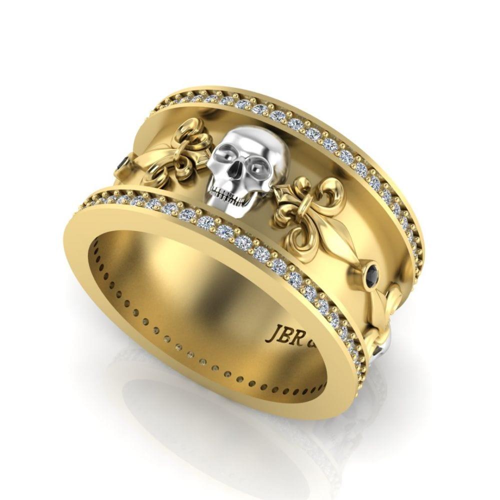 JBR Jeweler Silver Ring JBR Skull Design S925 Wedding Band