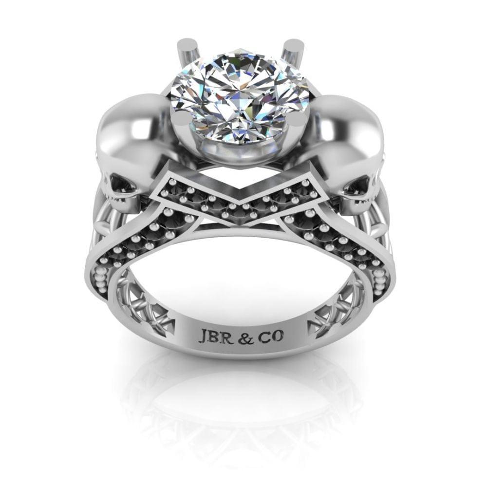 JBR Skull Engagement Ring Mesh Gothic Skull Ring Womens In Sterling Silver - JBR Jeweler