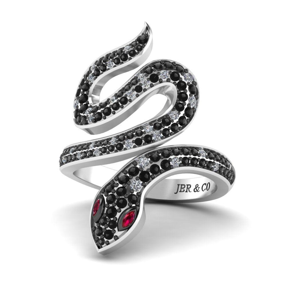 JBR Jeweler Silver Ring 3 / Silver JBR Snake Shape Sterling Silver Cocktail Ring