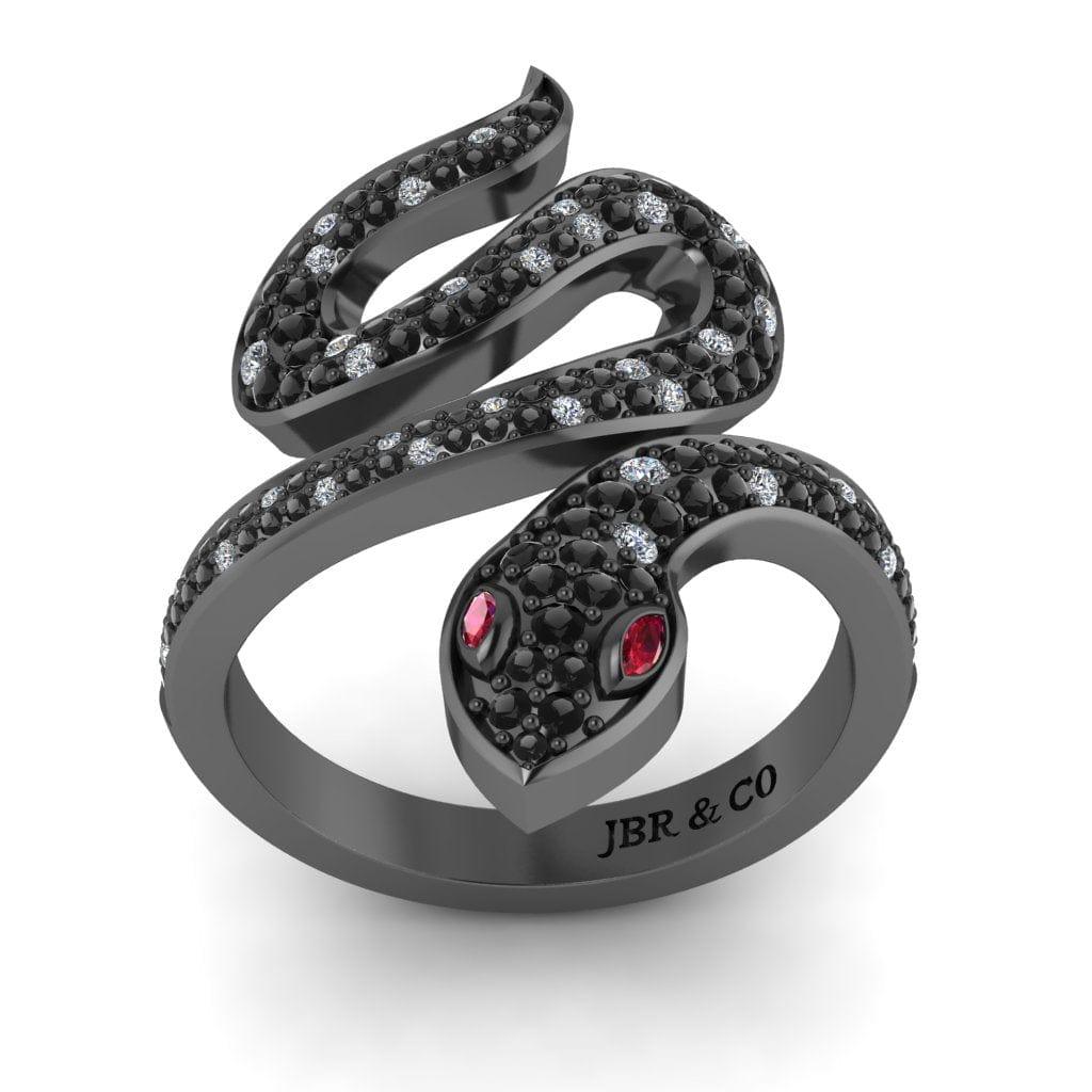 JBR Jeweler Silver Ring JBR Snake Shape Sterling Silver Cocktail Ring