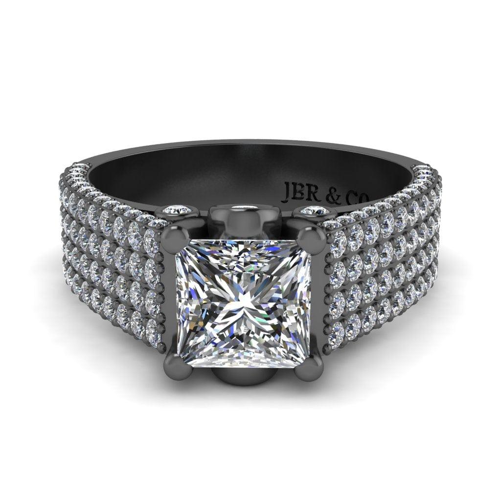 JBR Solitaire Princess Cut Sterling Silver Engagement Ring - JBR Jeweler