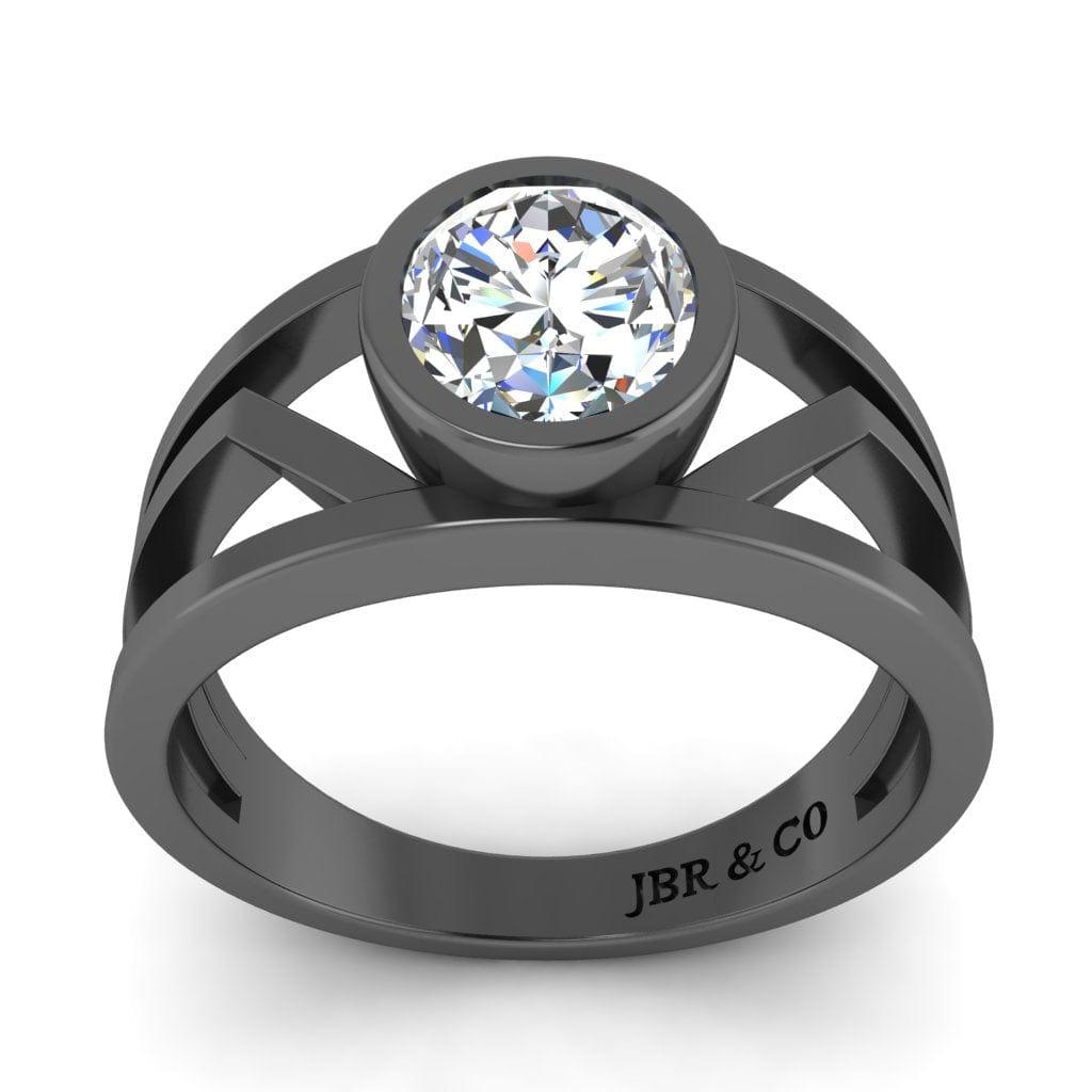 JBR Jeweler Silver Ring JBR Solitaire Split Shank Oval Cut Sterling Silver Ring
