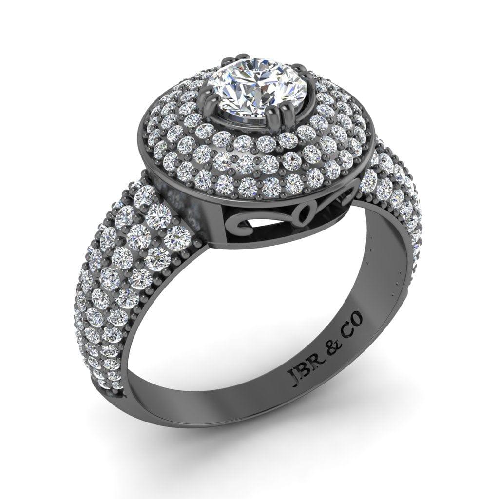 JBR Sparkling Halo Round Cut Sterling Silver Promise Ring - JBR Jeweler