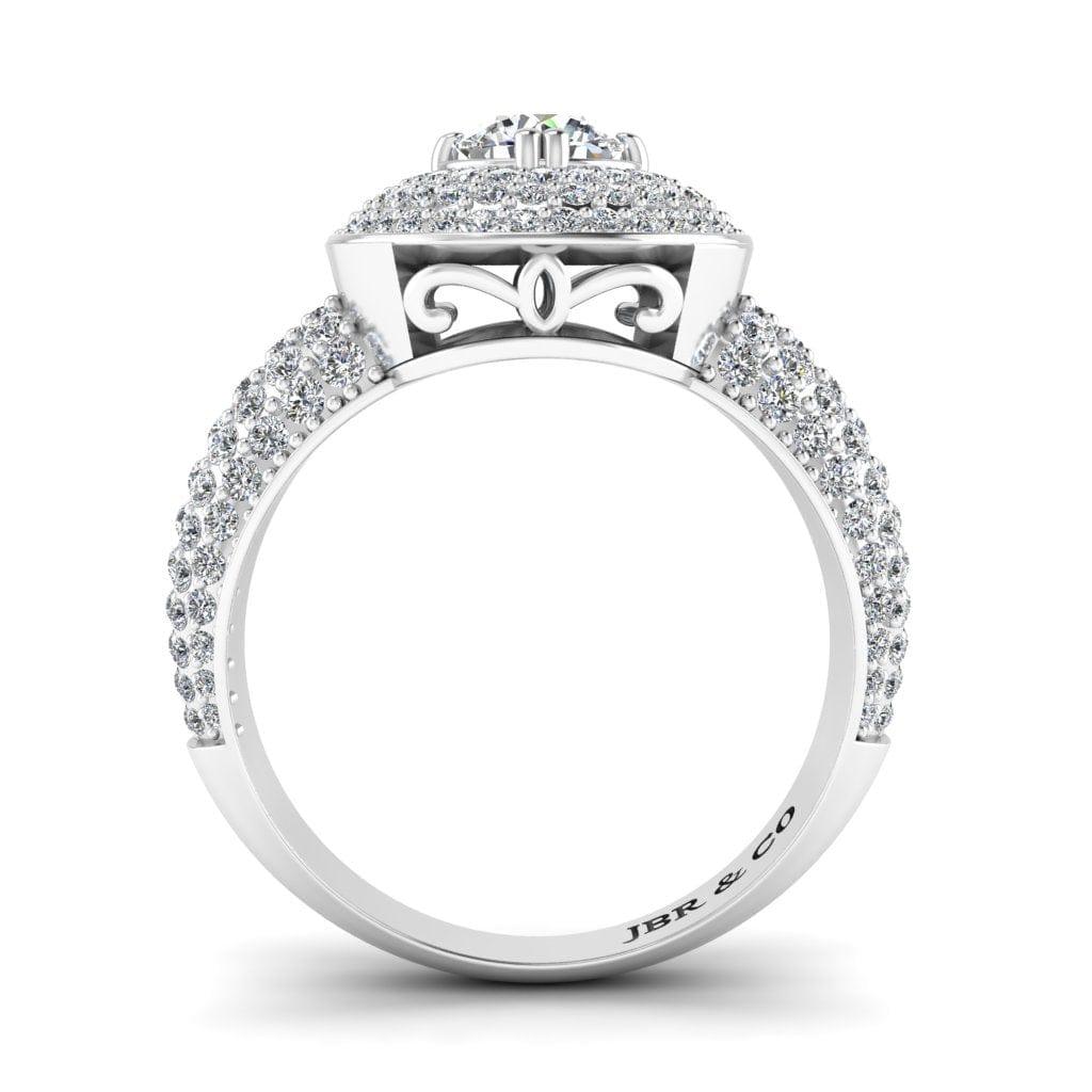 JBR Sparkling Halo Round Cut Sterling Silver Promise Ring - JBR Jeweler
