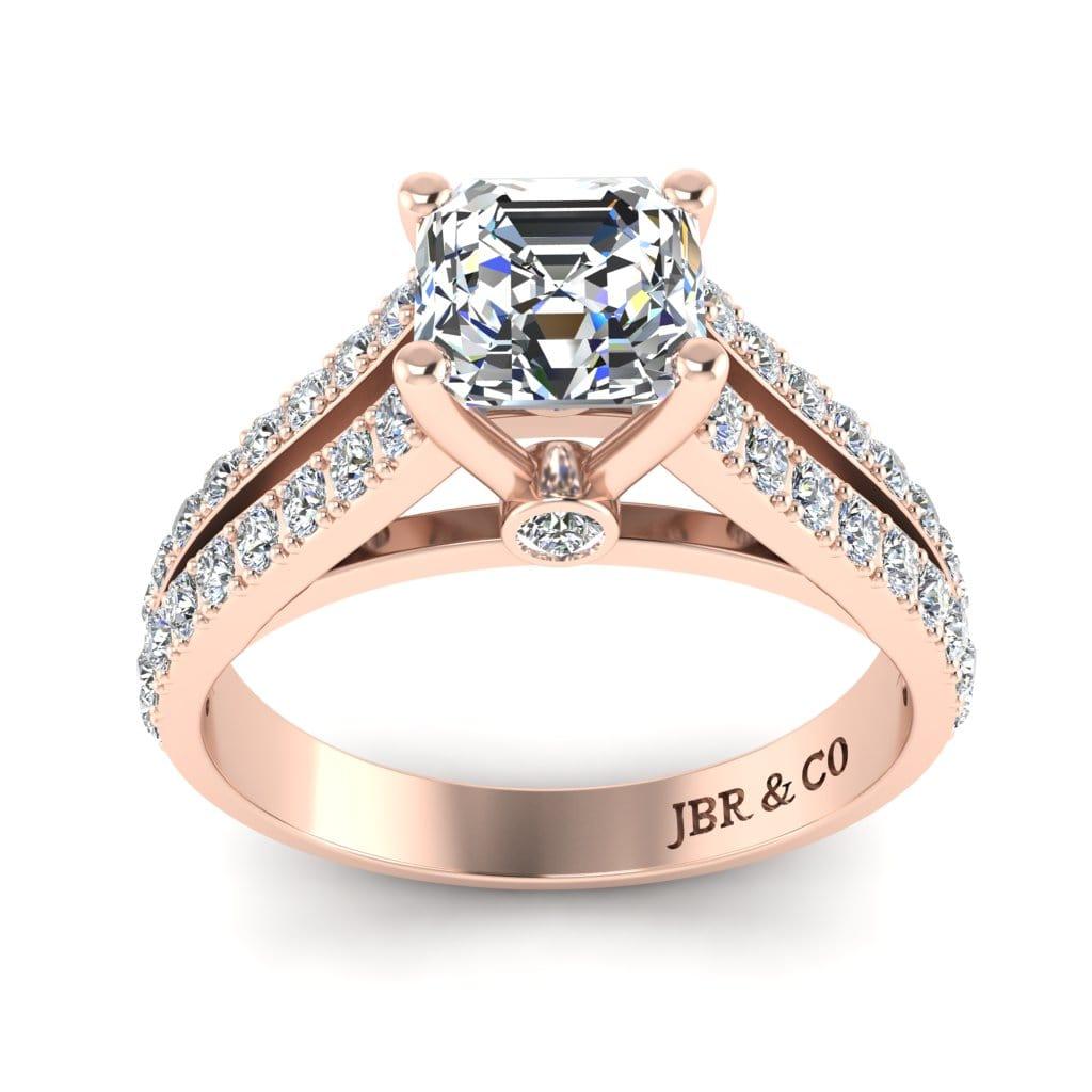 JBR Split Shank Asscher Cut Sterling Silver Ring - JBR Jeweler