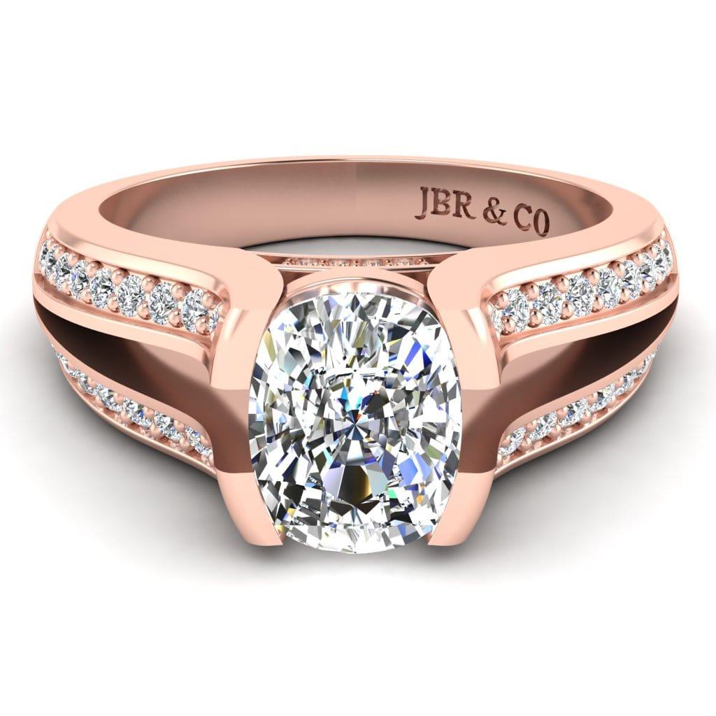 JBR Split Shank Cushion Cut Sterling Silver Ring - JBR Jeweler