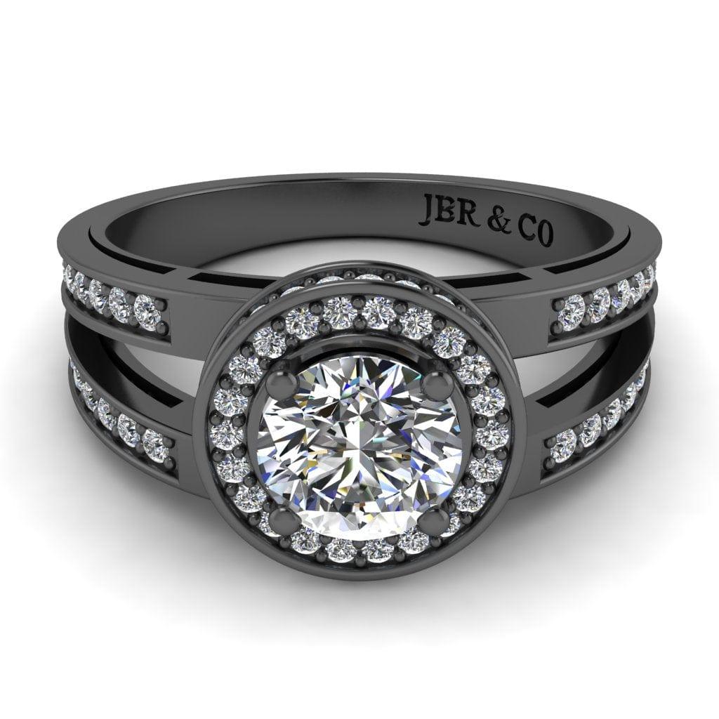 JBR Split Shank Halo Round Cut Sterling Silver Ring - JBR Jeweler
