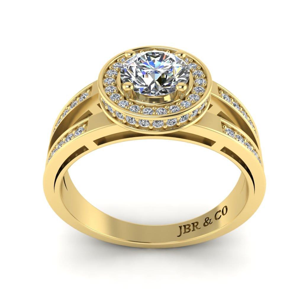 JBR Split Shank Halo Round Cut Sterling Silver Ring - JBR Jeweler