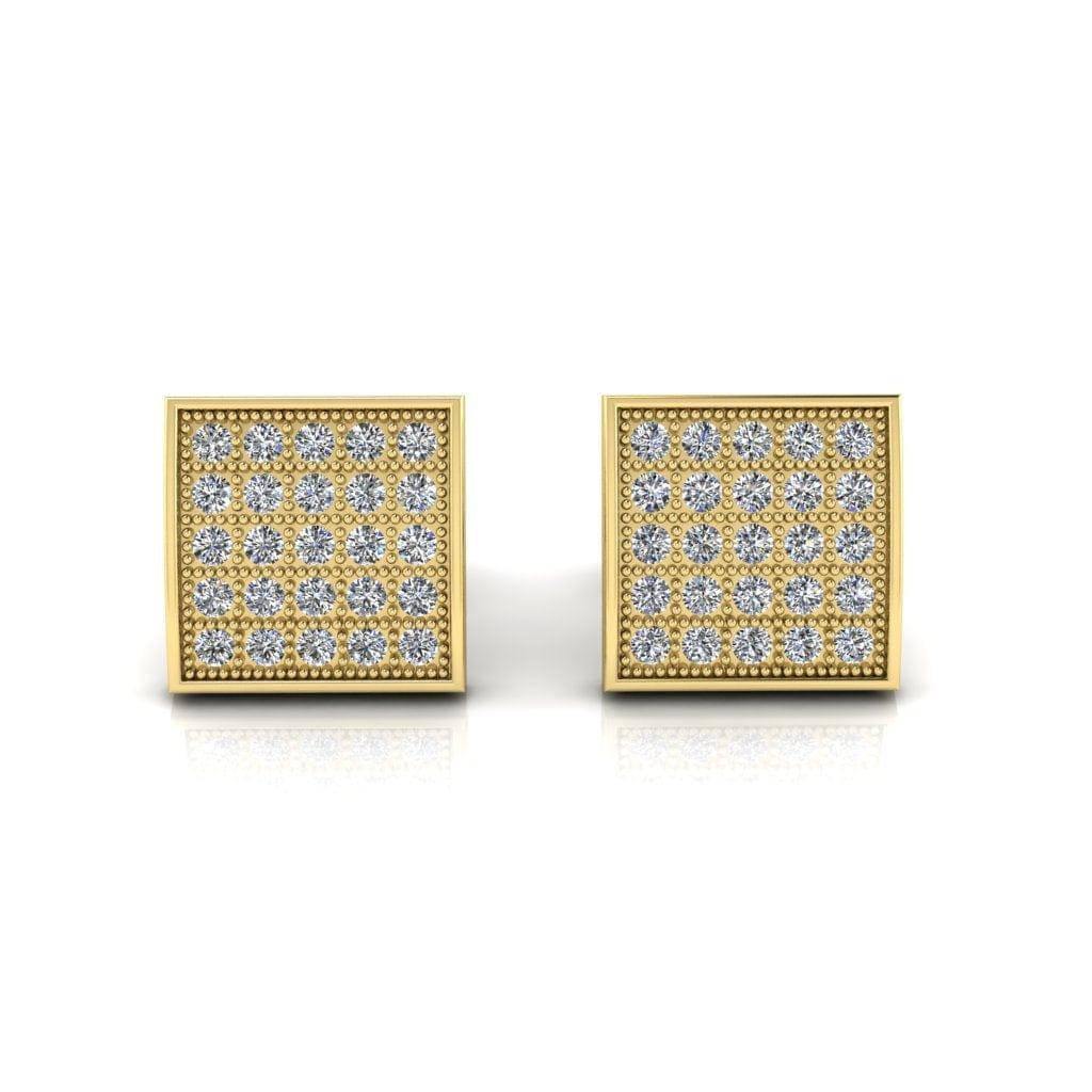 JBR Square Round Stud Earrings for Men and Women in Sterling Silver - JBR Jeweler