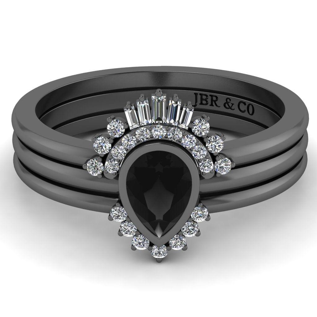 JBR Stackable Pear Cut Sterling Silver Ring set - JBR Jeweler