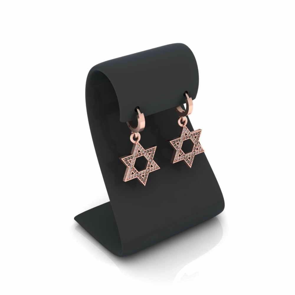 JBR Star of David Sterling Silver Women Earrings - JBR Jeweler