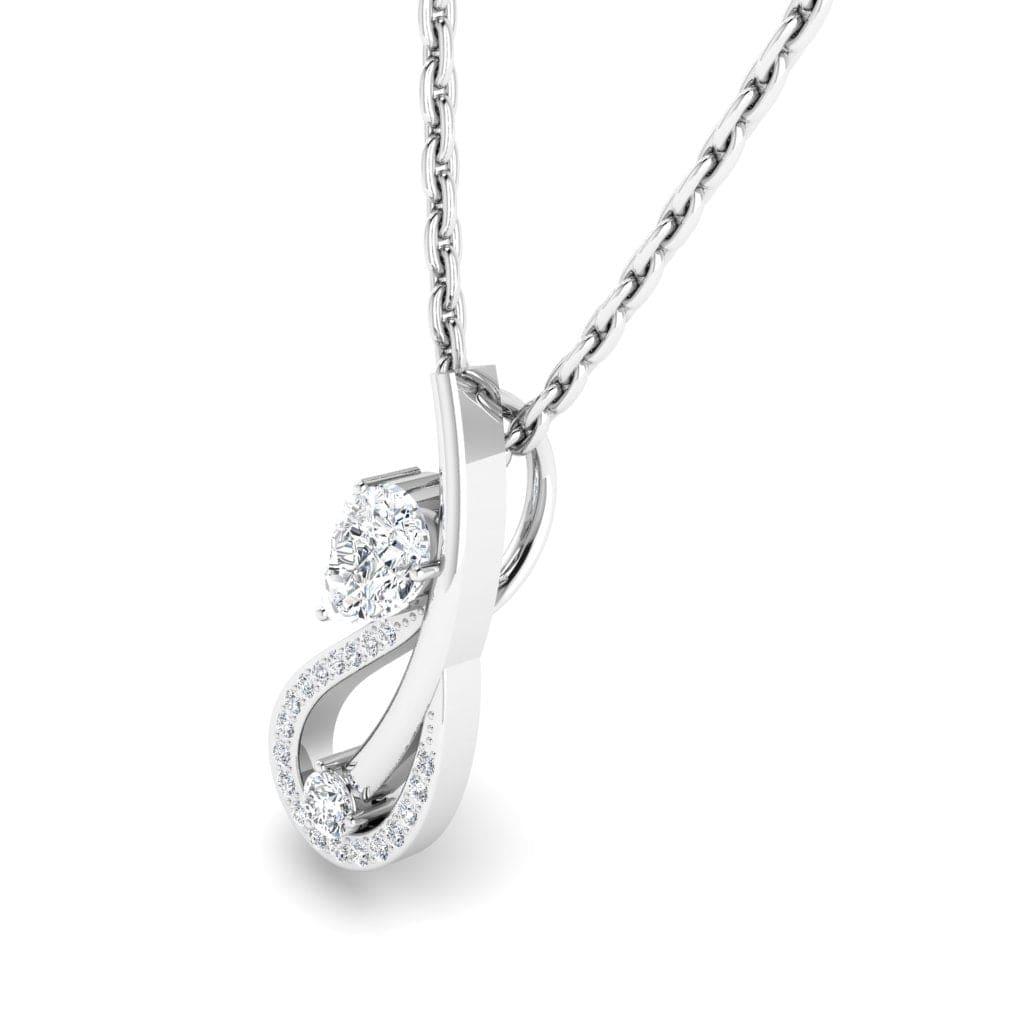 JBR Jeweler Silver Necklaces JBR Swans Pear Cut Sterling Silver Pendant Necklace