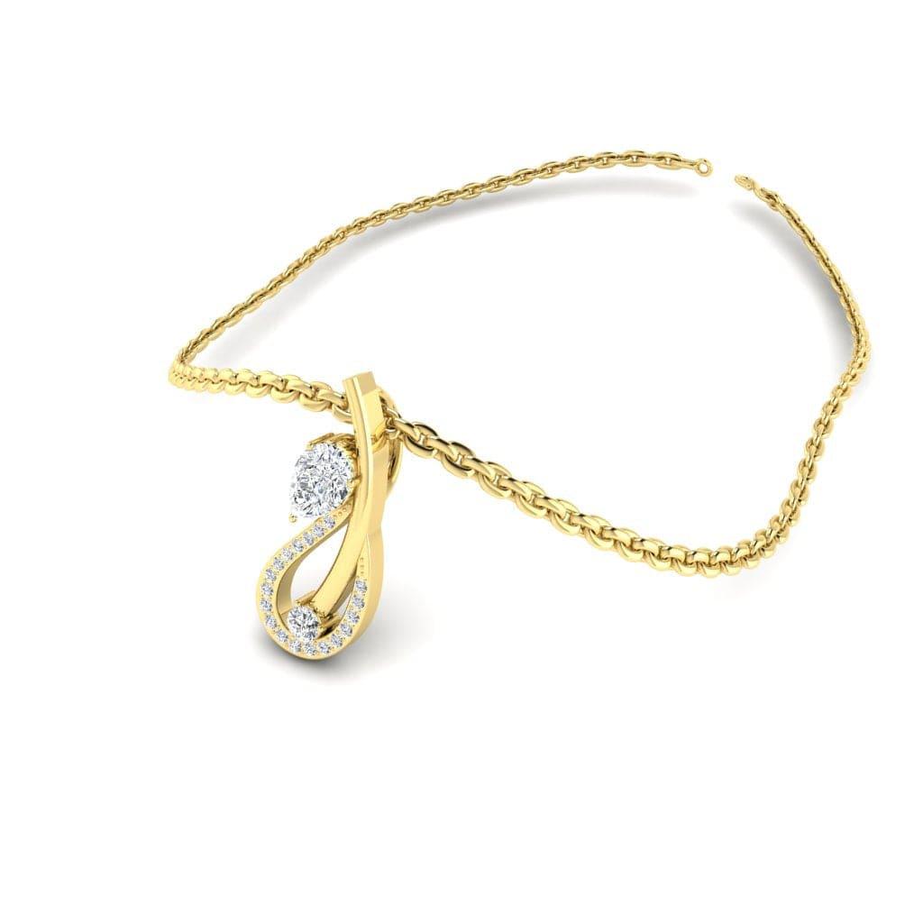 JBR Jeweler Silver Necklaces JBR Swans Pear Cut Sterling Silver Pendant Necklace