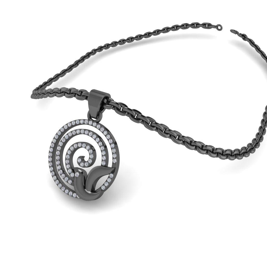 JBR Swirling Sparrow Round Cut Sterling Silver Necklace - JBR Jeweler
