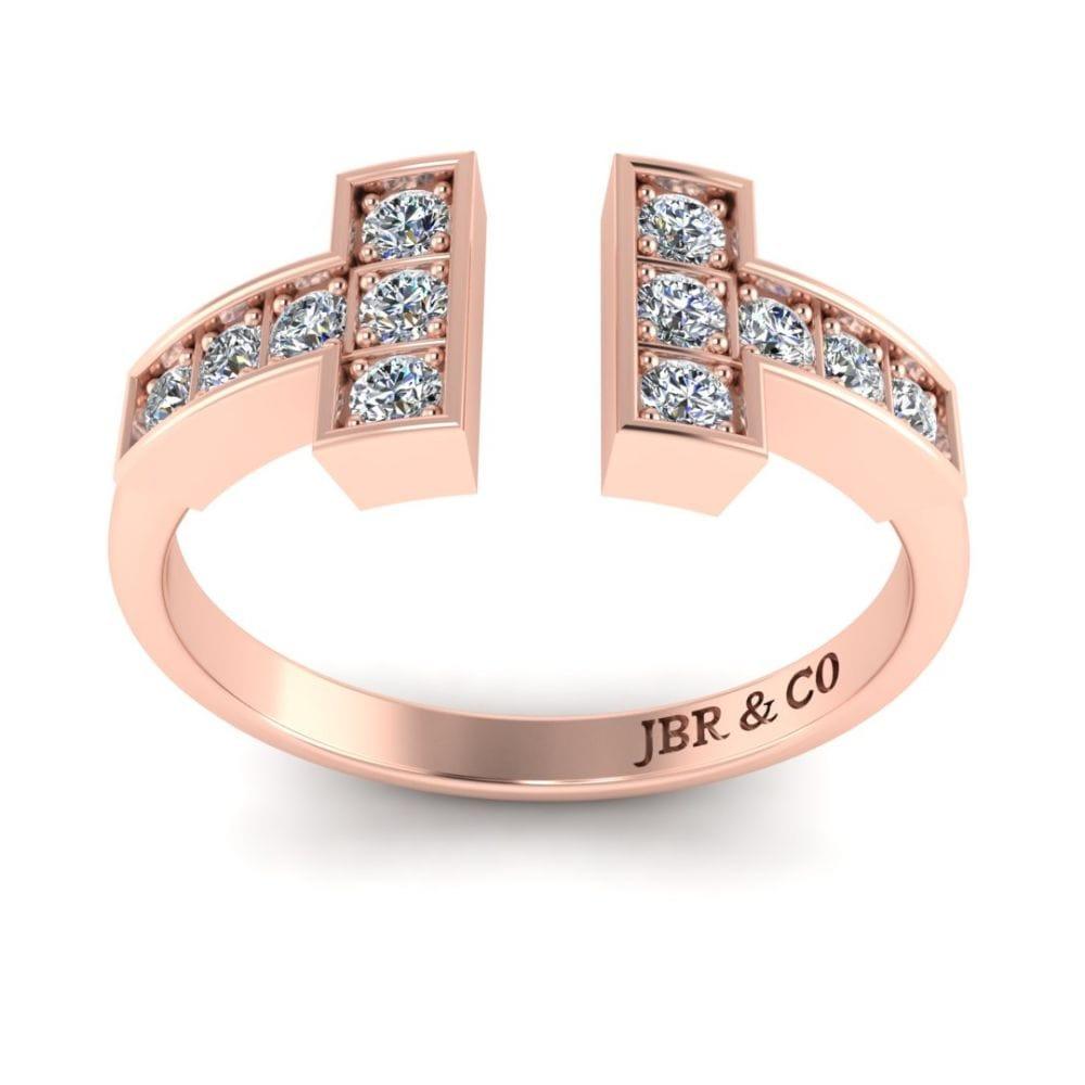 JBR “T” Wire Round Cut Sterling Silver Ring - JBR Jeweler