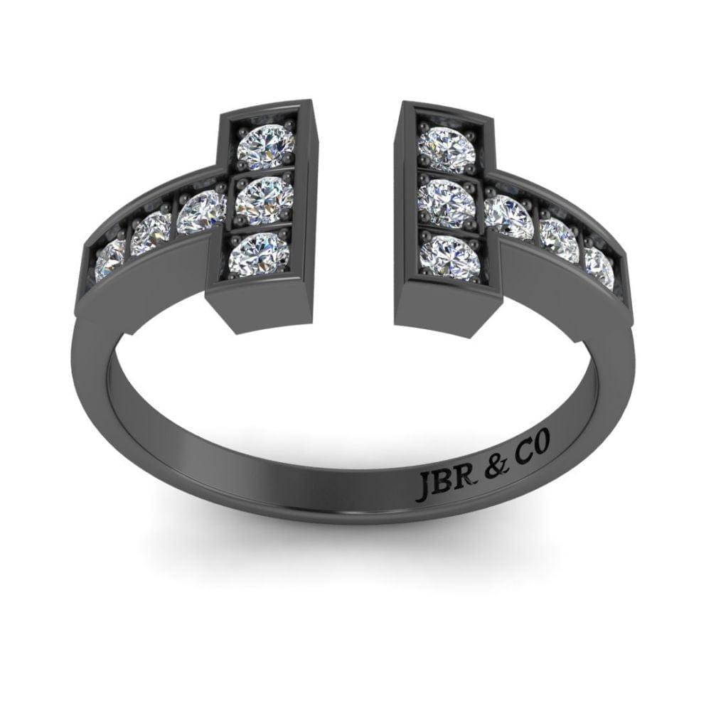 JBR “T” Wire Round Cut Sterling Silver Ring - JBR Jeweler