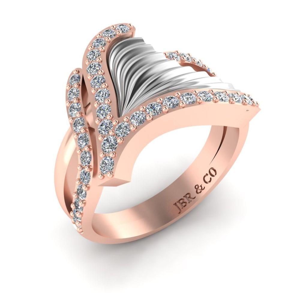 JBR Jeweler Silver Ring JBR Tail Fin Bypass Wedding Ring in Sterling Silver