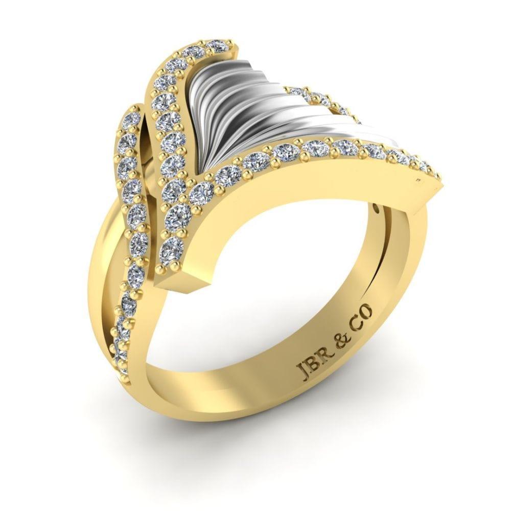 JBR Jeweler Silver Ring JBR Tail Fin Bypass Wedding Ring in Sterling Silver