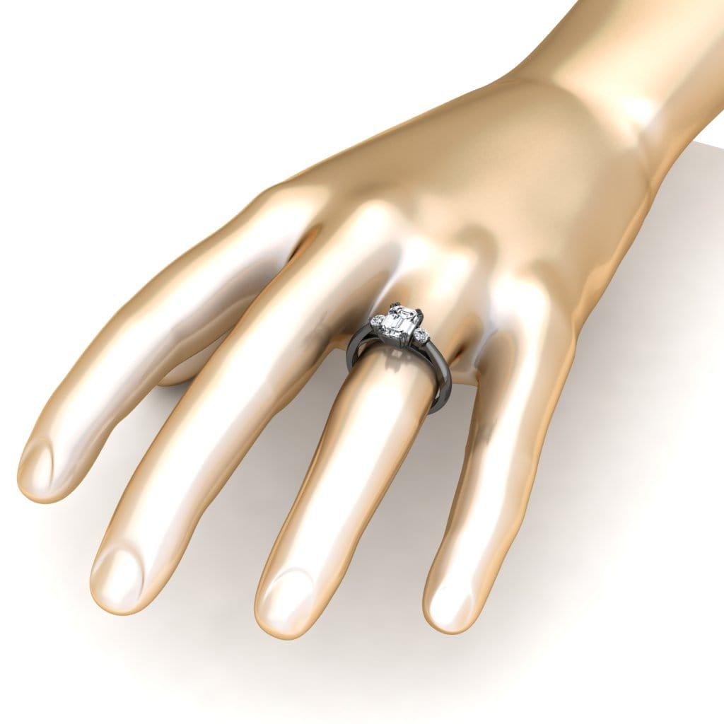 JBR Three Stone Emerald Cut Sterling Silver Promise Ring - JBR Jeweler
