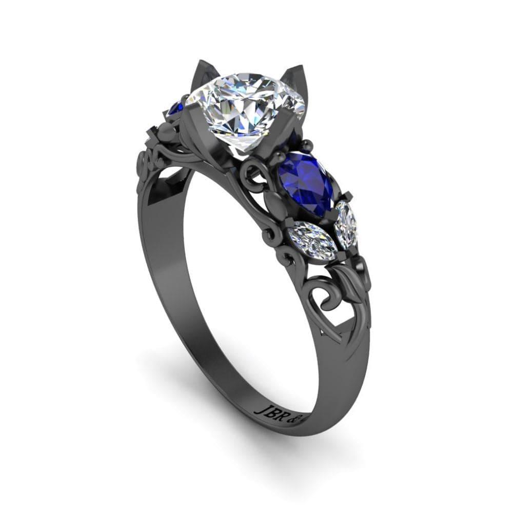 JBR Three Stone Engagement Ring In Sterling Silver - JBR Jeweler