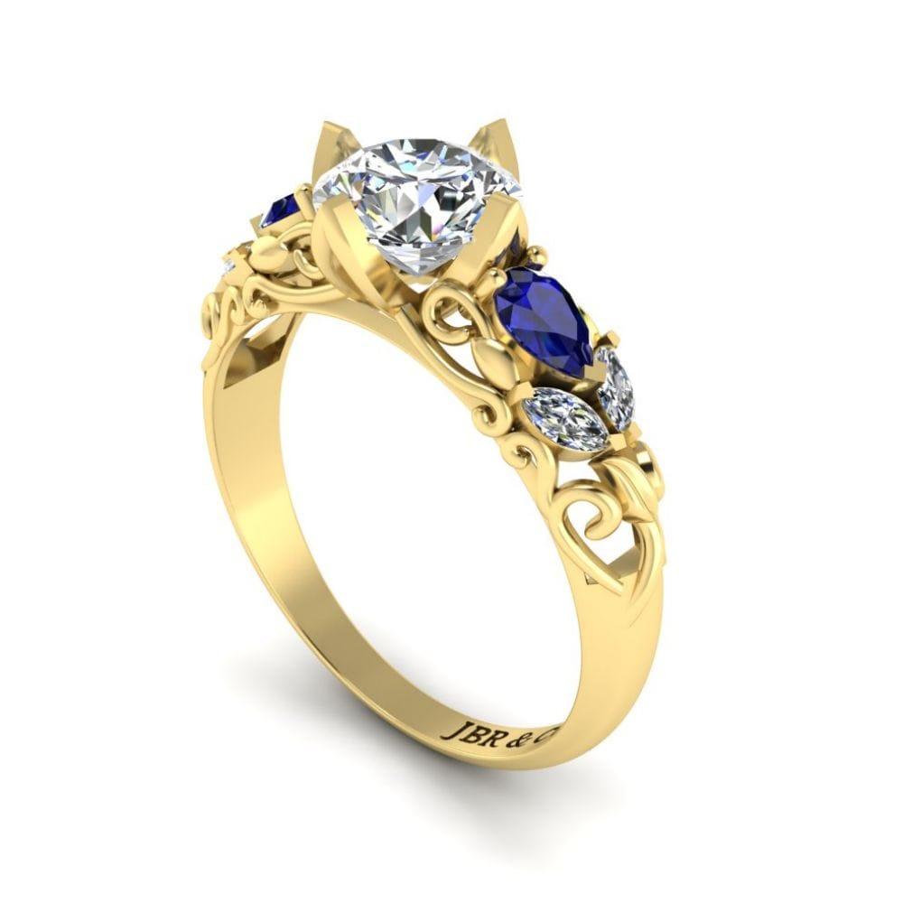 JBR Three Stone Engagement Ring In Sterling Silver - JBR Jeweler