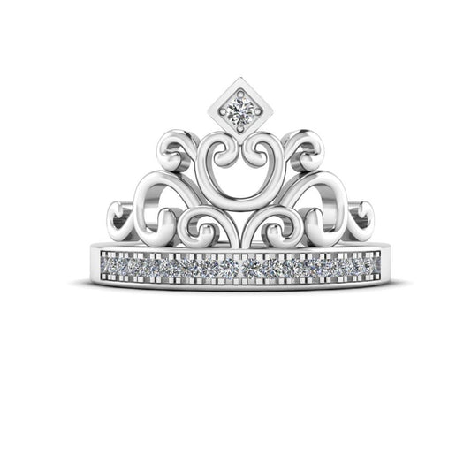 JBR Tiara Sterling Silver Princess Cocktail Ring For Women - JBR Jeweler