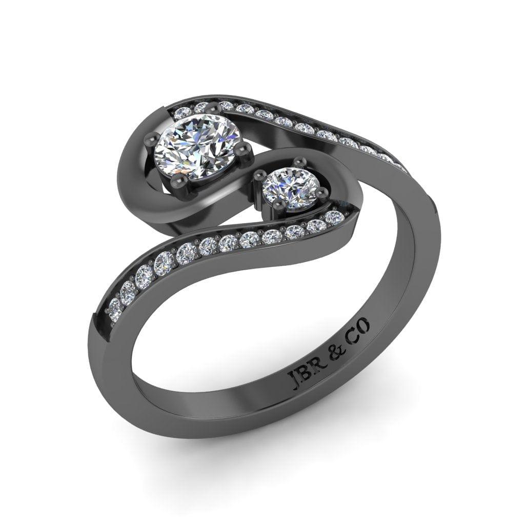 JBR Together Crossover Round Cut Sterling Silver Promise Ring - JBR Jeweler