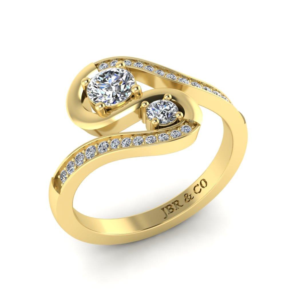 JBR Together Crossover Round Cut Sterling Silver Promise Ring - JBR Jeweler