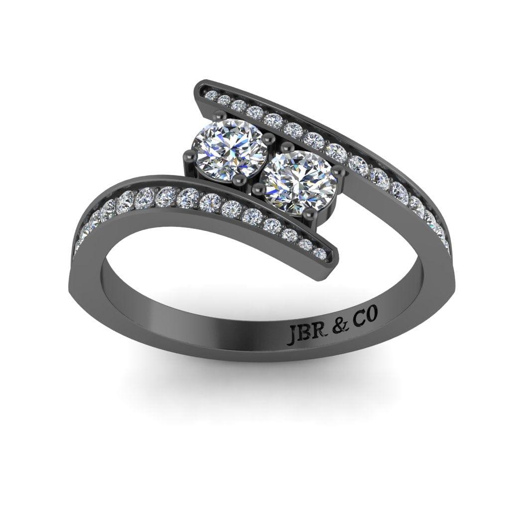 JBR Together Round Cut Split Shank Sterling Silver Ring - JBR Jeweler