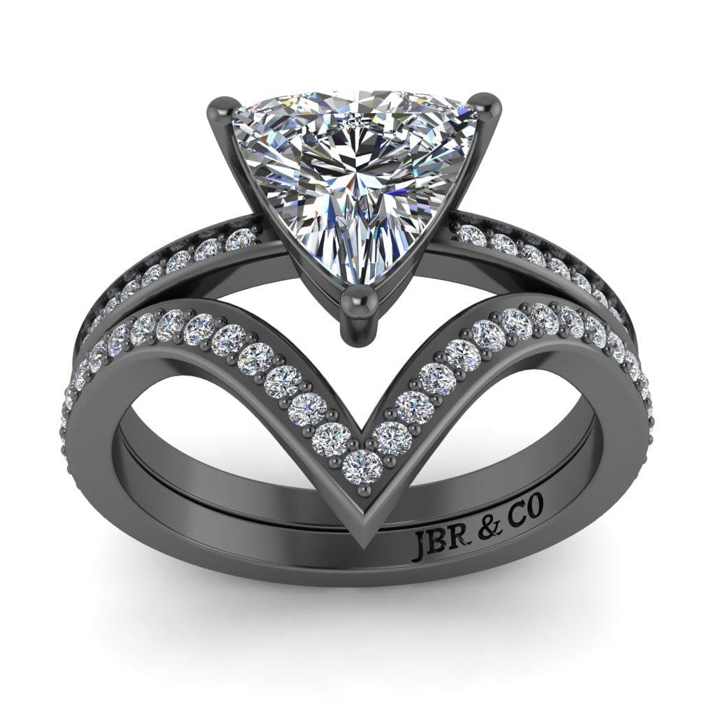 JBR Jeweler Silver Ring JBR Trillion Cut Sterling Silver Ring Set