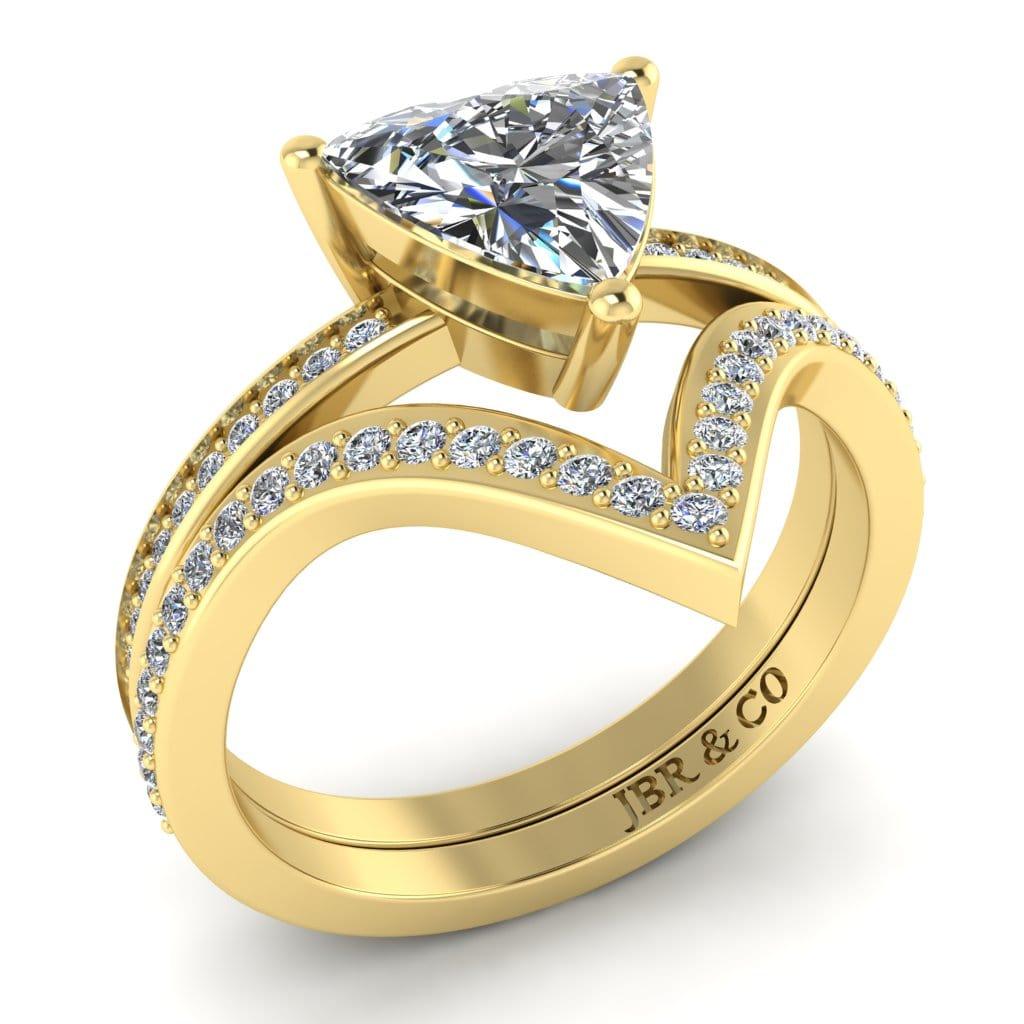 JBR Jeweler Silver Ring JBR Trillion Cut Sterling Silver Ring Set