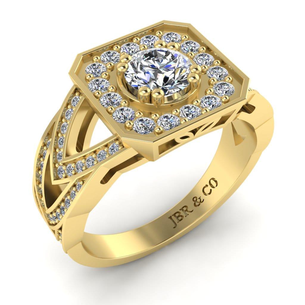 JBR Twist Halo Round Cut Sterling Silver Wedding Ring - JBR Jeweler