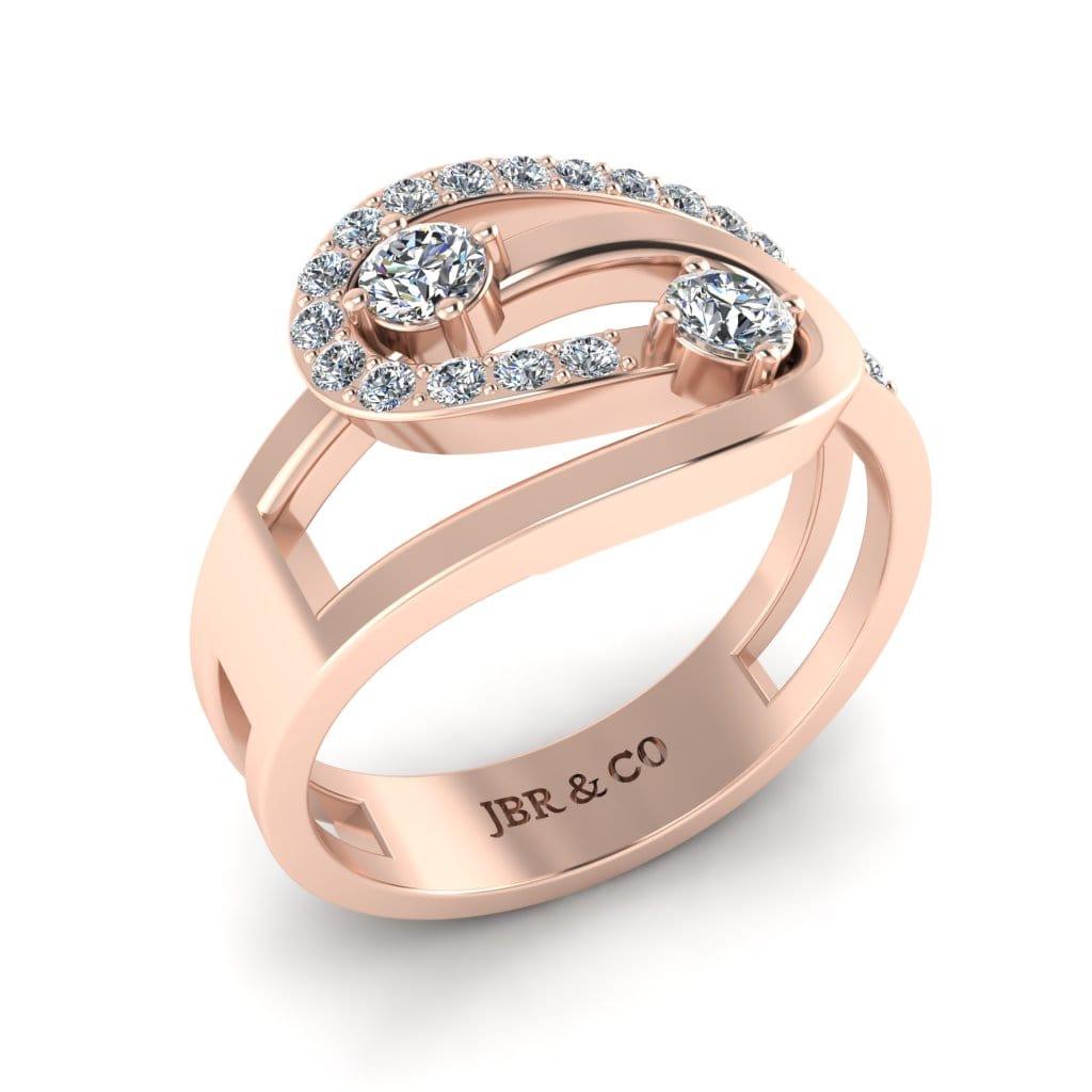 JBR Two Diamond Loop Sterling Silver Promise Ring - JBR Jeweler