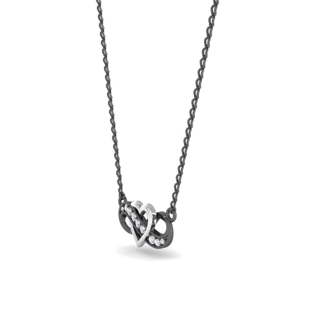JBR Jeweler Silver Necklaces JBR Two Tone Heart Infinity Sterling Silver Necklace Pendate