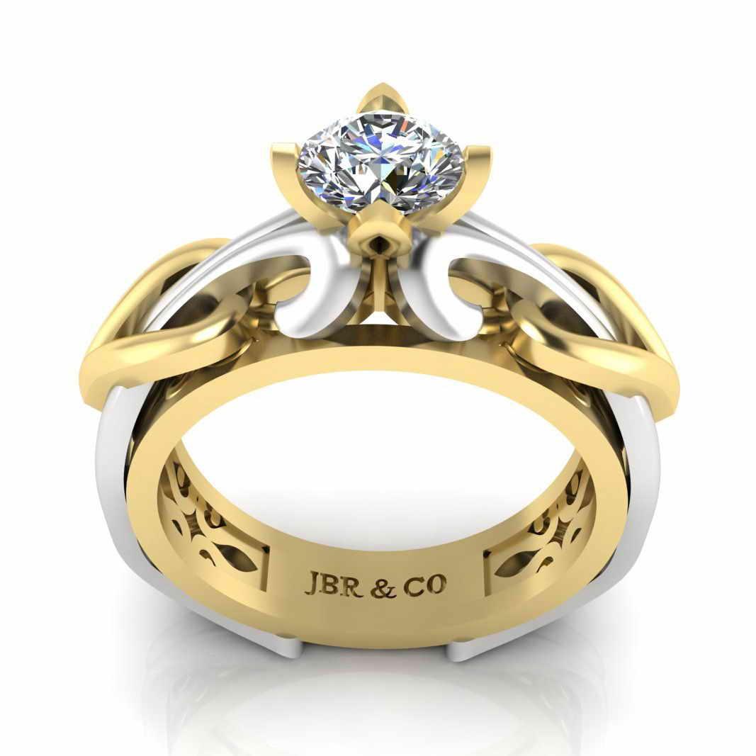 JBR Unique Entwined Design Sterling Silver Solitaire Ring - JBR Jeweler