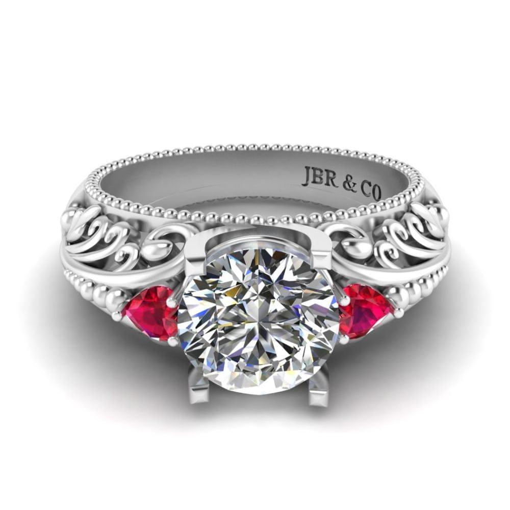 JBR Jeweler Silver Ring 3 / Silver JBR Vintage Art Deco Round Cut Sterling Silver Ring