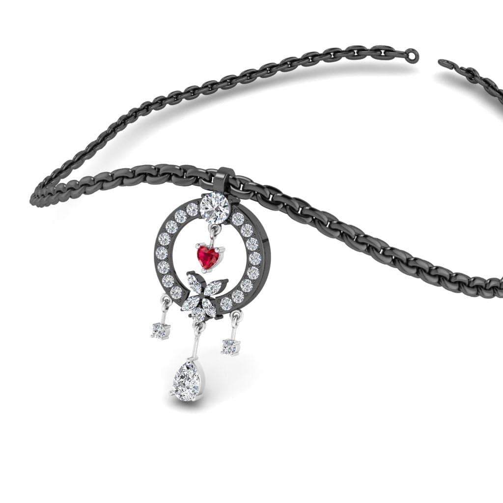 JBR Vintage Dangle Design Sterling Silver Pendant Necklace - JBR Jeweler
