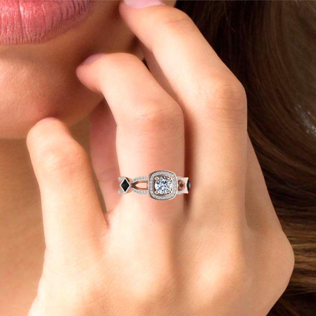 JBR Vintage Halo Round Cut Sterling Silver Wedding Ring - JBR Jeweler