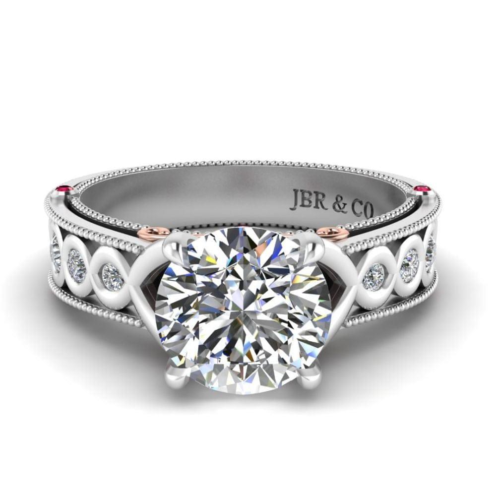 JBR Jeweler Silver Ring 3 / Silver JBR Vintage Round Cut Sterling Silver Wedding Ring