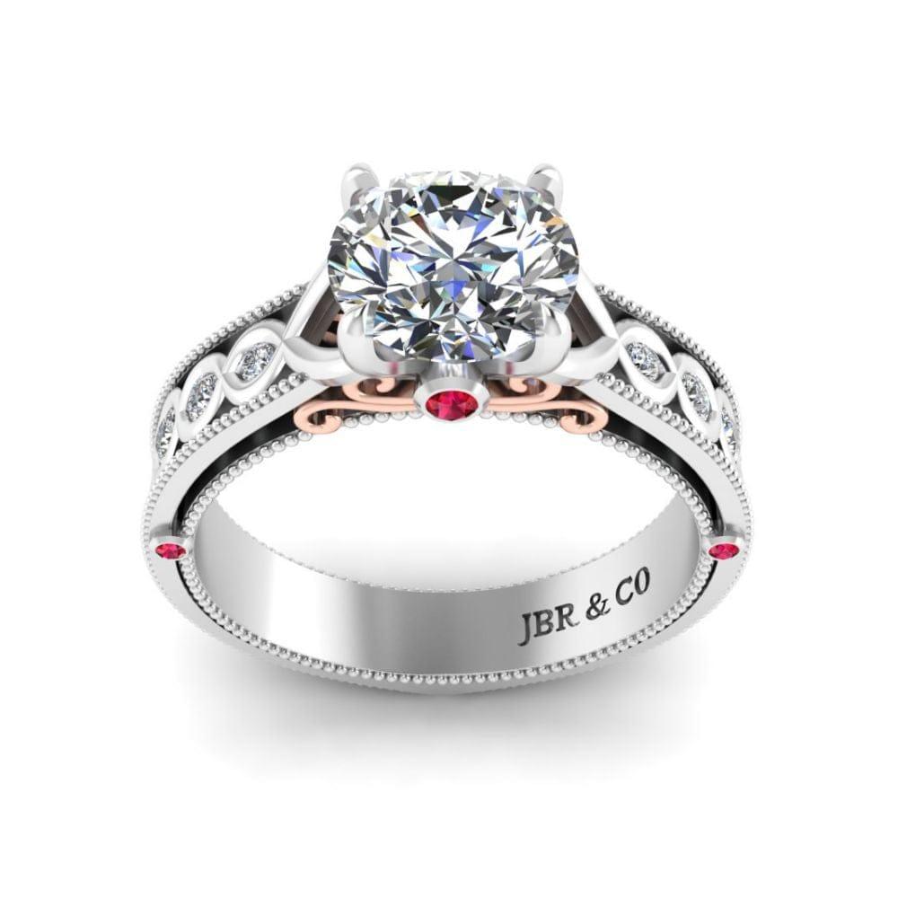 JBR Jeweler Silver Ring JBR Vintage Round Cut Sterling Silver Wedding Ring