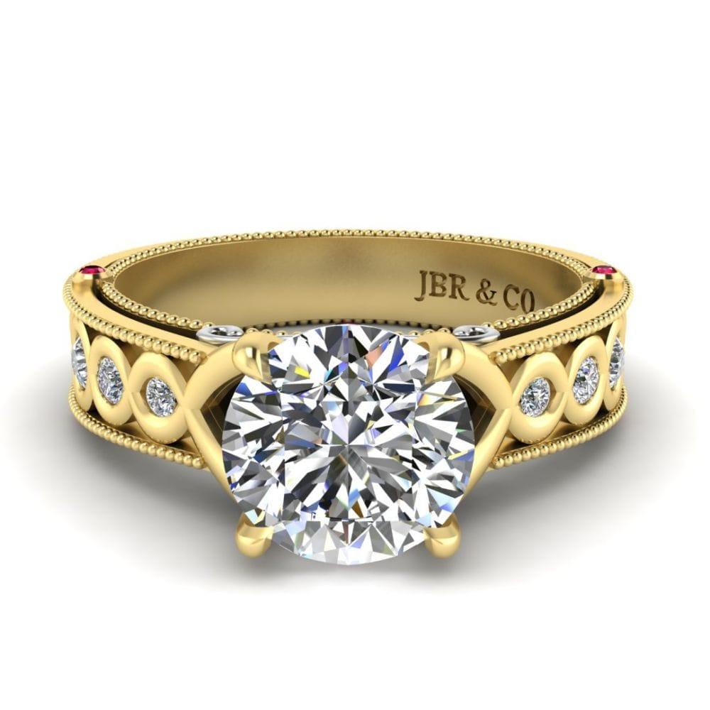JBR Vintage Round Cut Sterling Silver Wedding Ring - JBR Jeweler