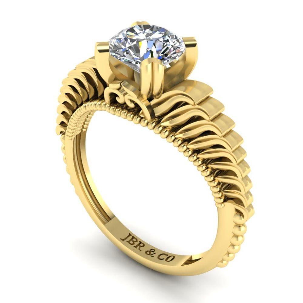 JBR Vintage Solitaire Engagement Ring In Sterling Silver - JBR Jeweler