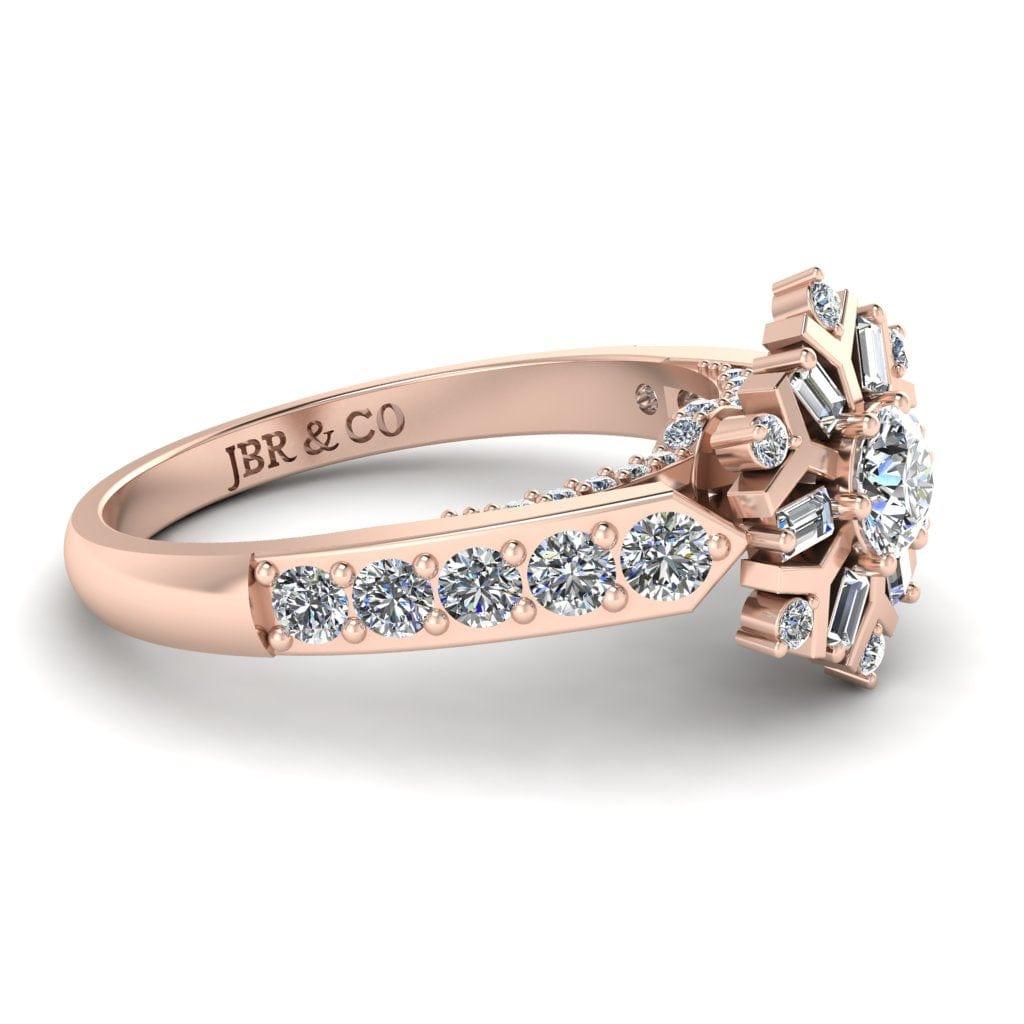 JBR Winter Season Snowflake Round Cut Sterling Silver Ring - JBR Jeweler