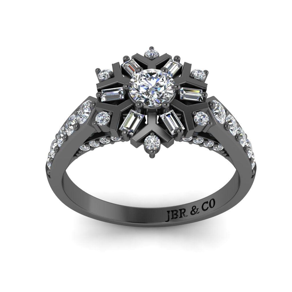 JBR Winter Season Snowflake Round Cut Sterling Silver Ring - JBR Jeweler