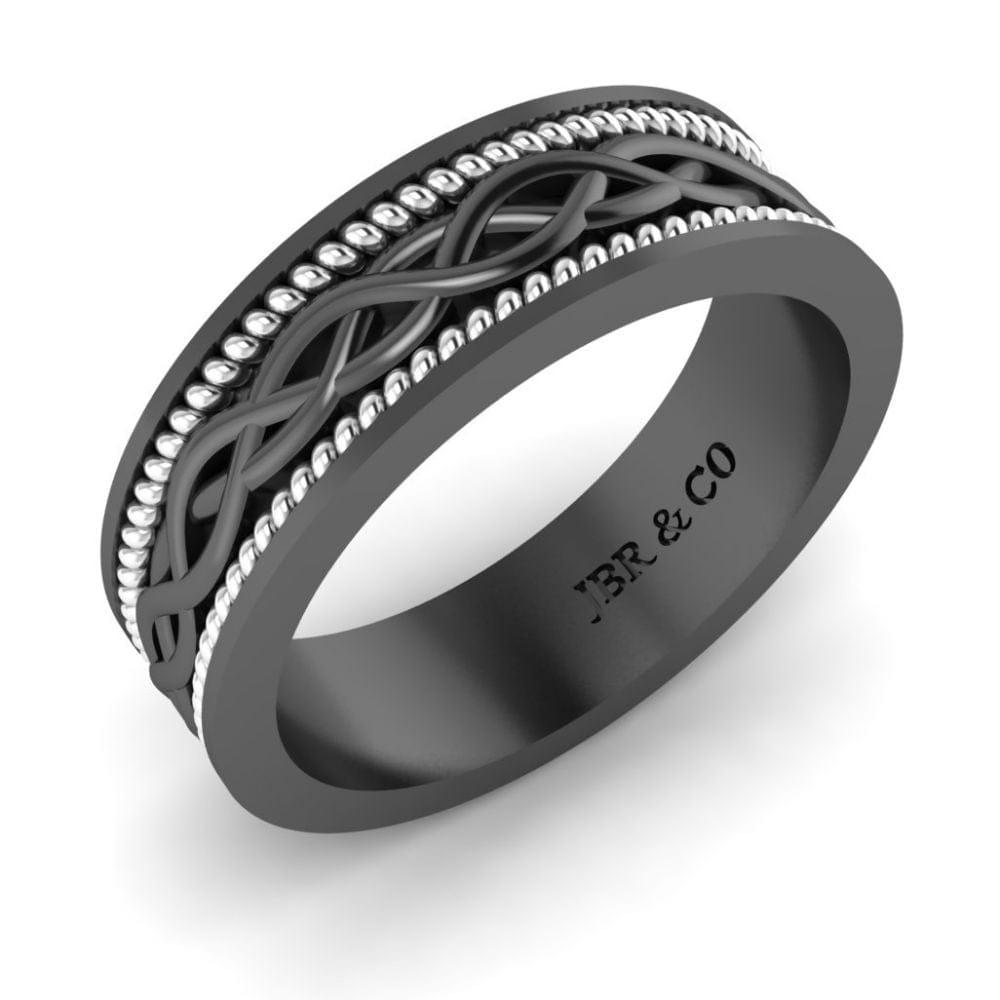 JBR Woven Two Tone Sterling Silver Stackable Band - JBR Jeweler