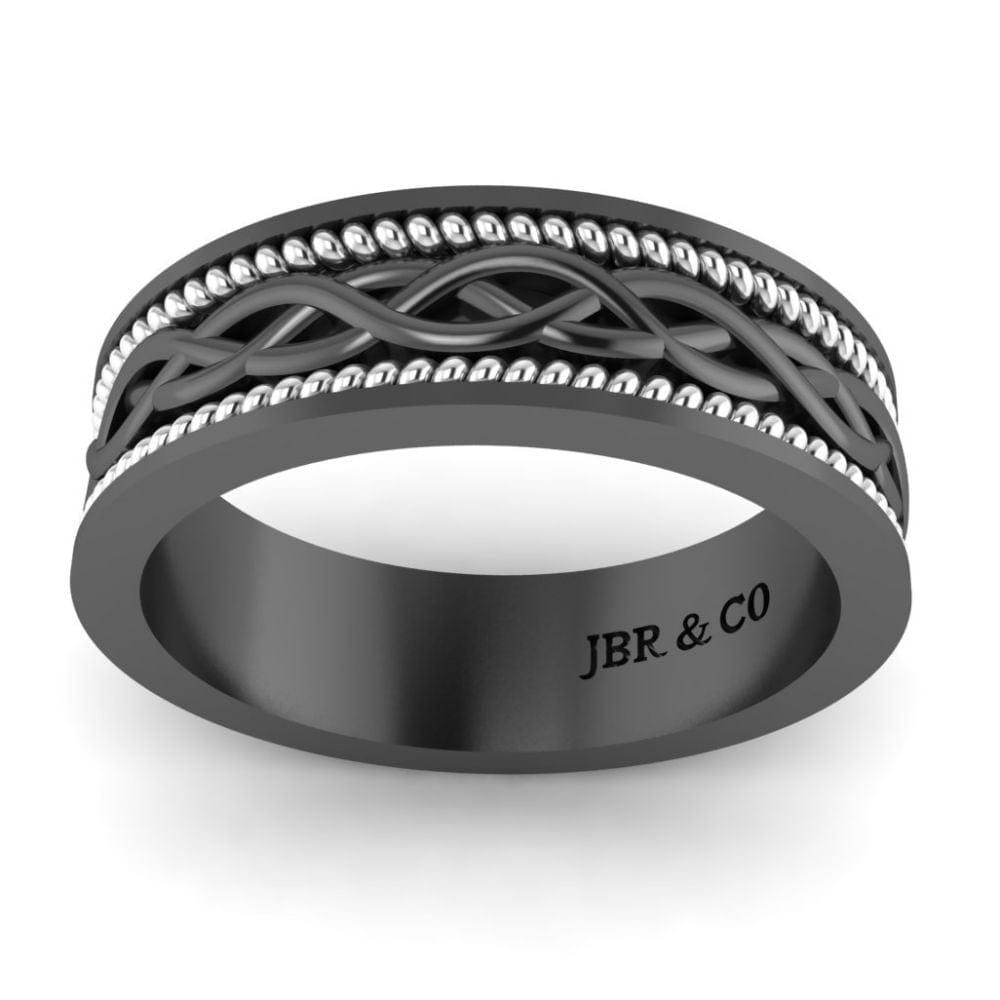 JBR Woven Two Tone Sterling Silver Stackable Band - JBR Jeweler